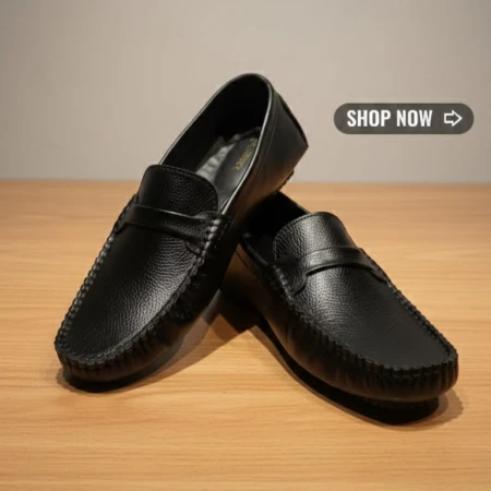 আসল চামড়ার প্রিমিয়াম লোফার - Black