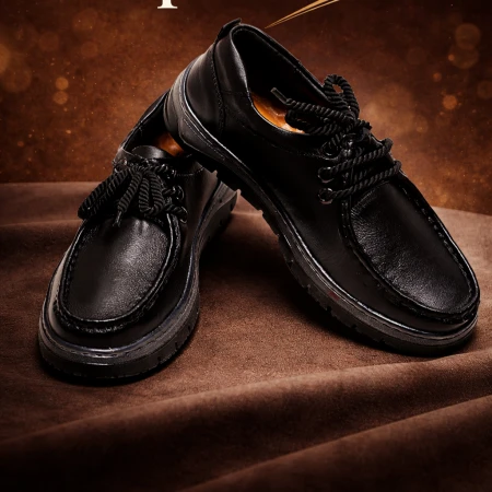 Genuine Leather Casual Shoe Black